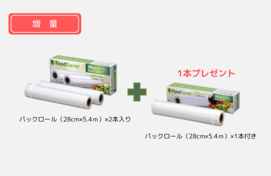 【年末セール】パックロール28cm2本入り×2ケース+パックロール28cm1本